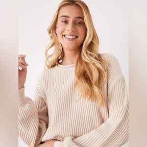 Frank & Oak SeaCell Cropped Sweater in Oatmeal Beige